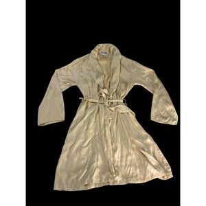 WinterSilks Silk Satin Robe Vintage 90s Champagne Liquid Gold Bridal Lingerie XS